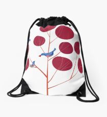 Love birds in a magnolia tree Drawstring Bag