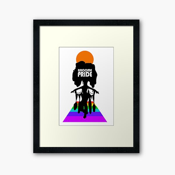 Broome Pride Stepping Out – White Logo Framed Art Print