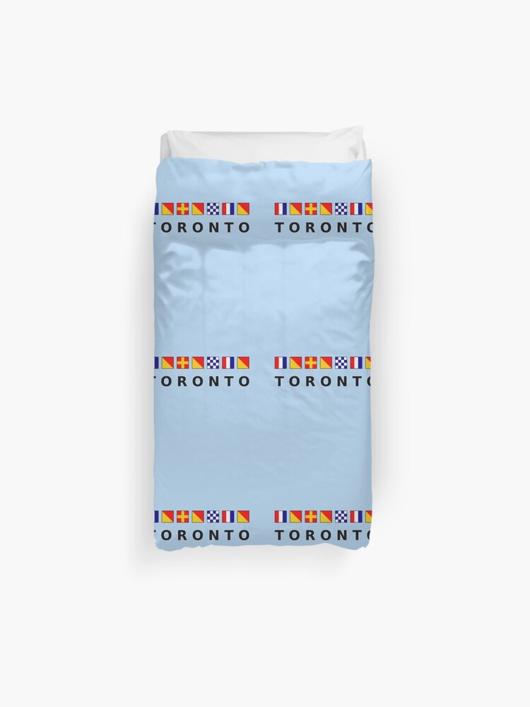 Toronto Canada Nautical Sailing Flags Light Color Duvet Cover By