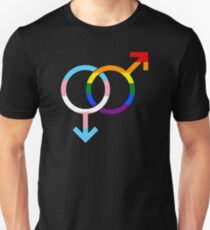 Homosexuell Trans Mann hackte Mars Glyphs Slim Fit T-Shirt