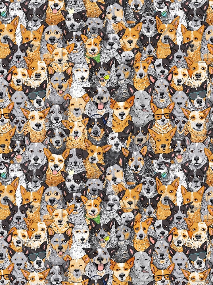 Cattle Dog Mixed Expressions, by Artwork by AK by artworkbyak