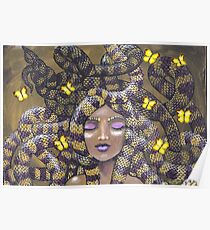 Tigeress and butterflies Poster