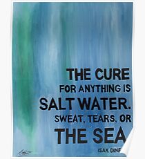 Isak Dinesen Salzwasser-Zitat-Malerei Poster