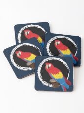 Scarlet Macaw Coasters Redbubble