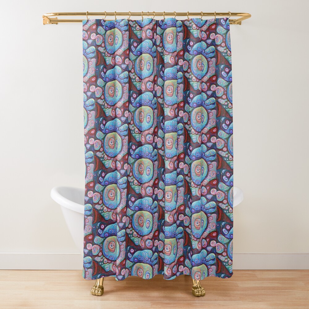 #DeepDream Ice Shower Curtain