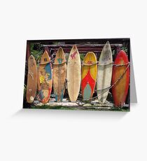 Surfboard Fence Greeting Card