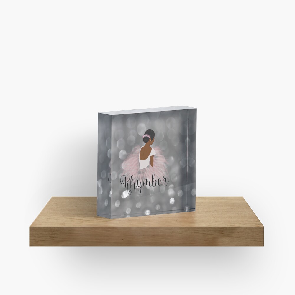 Khymber Personalized African American Dancer Ballerina Acrylic Block