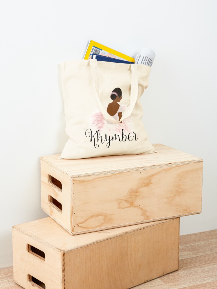 Alternate view of Khymber Personalized African American Dancer Ballerina Tote Bag