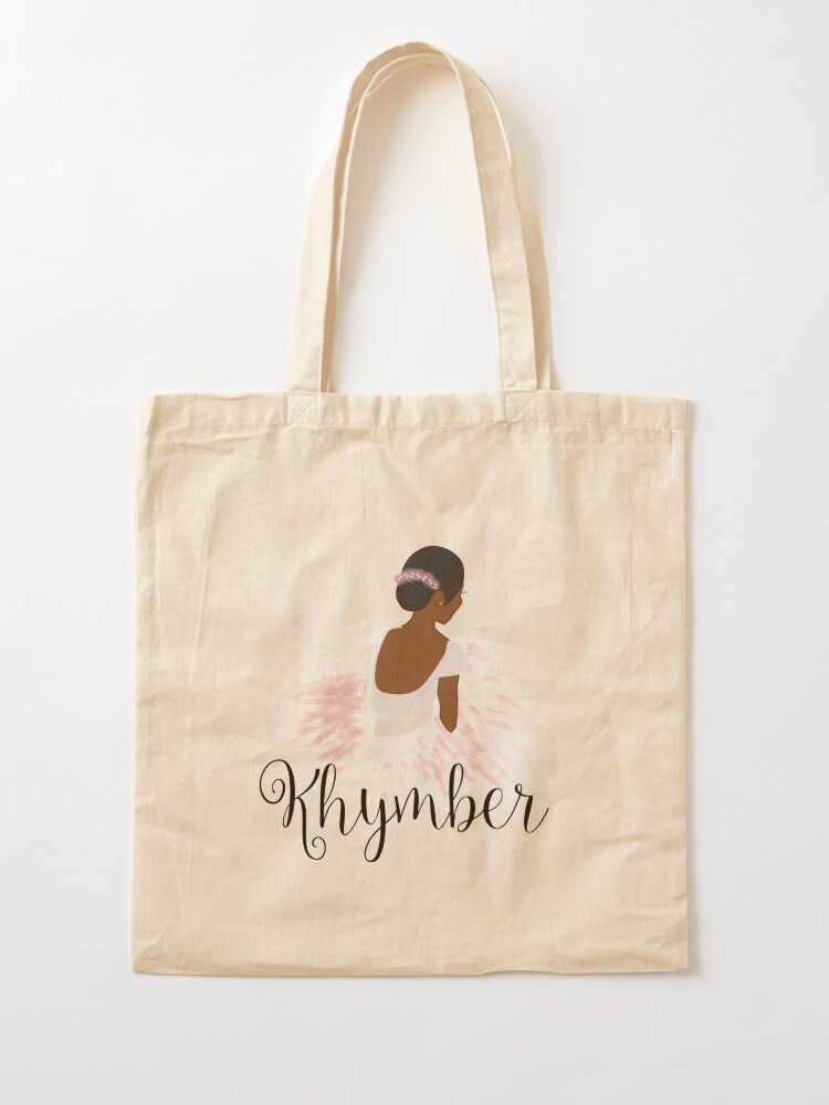 Alternate view of Khymber Personalized African American Dancer Ballerina Tote Bag