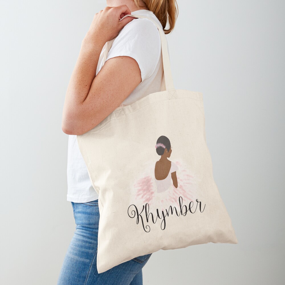 Khymber Personalized African American Dancer Ballerina Tote Bag
