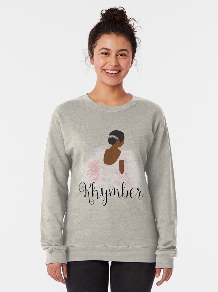 Alternate view of Khymber Personalized African American Dancer Ballerina Pullover Sweatshirt