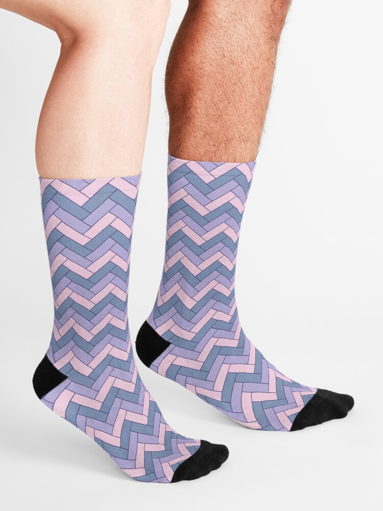 Alternate view of Geometric Pattern: Herringbone: Iris Socks