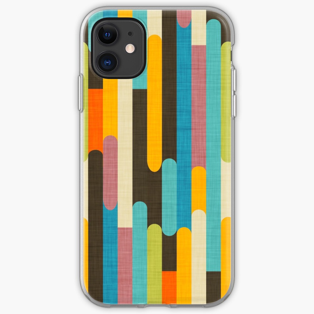Retro Color Block Popsicle Sticks Blue iPhone Case & Cover