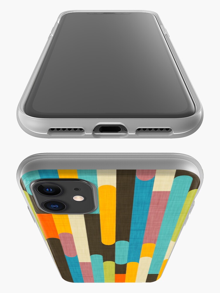Alternate view of Retro Color Block Popsicle Sticks Blue iPhone Case & Cover