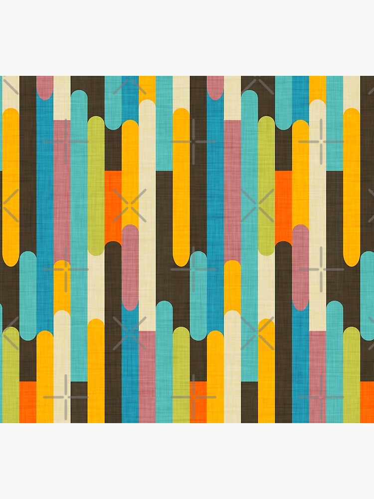 Retro Color Block Popsicle Sticks Blue by susycosta