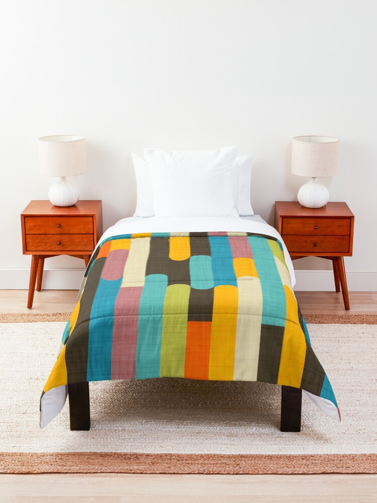 Alternate view of Retro Color Block Popsicle Sticks Blue Comforter