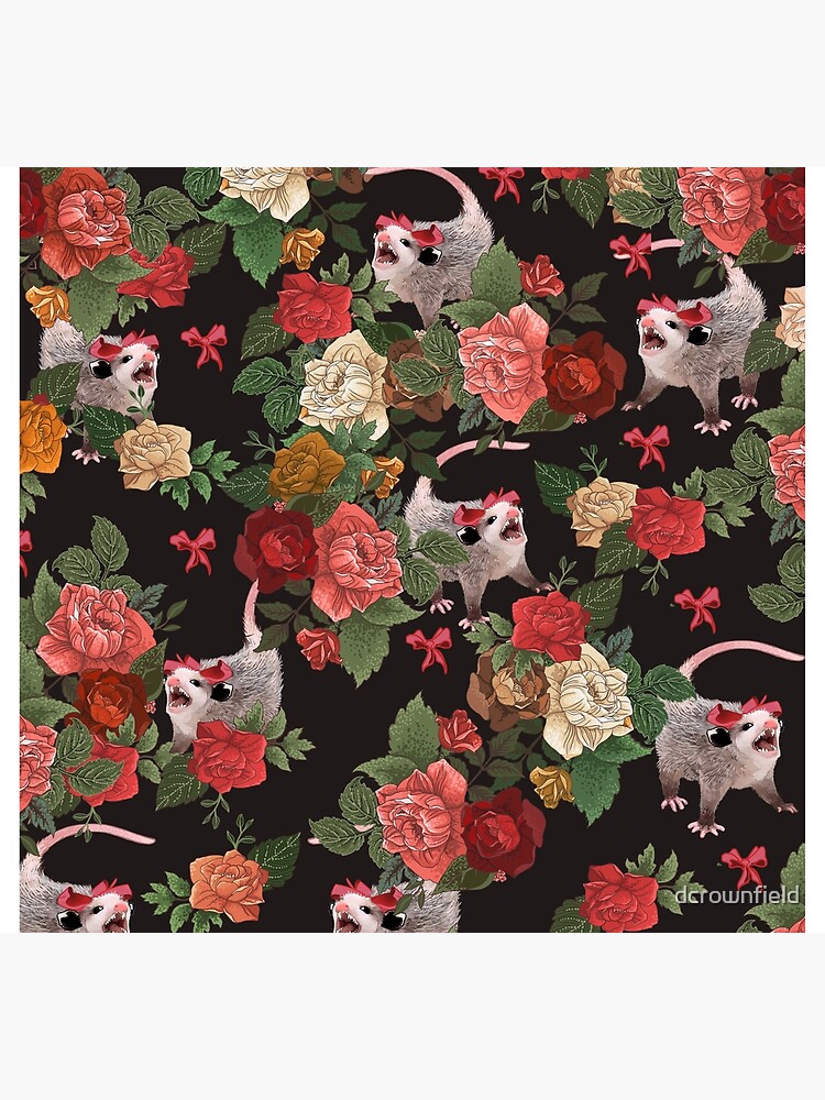 Opossum floral pattern by dcrownfield