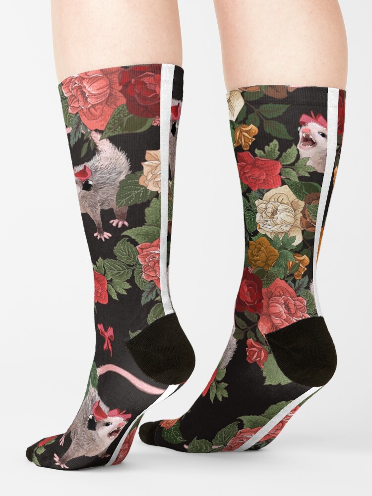 Alternate view of Opossum floral pattern Socks