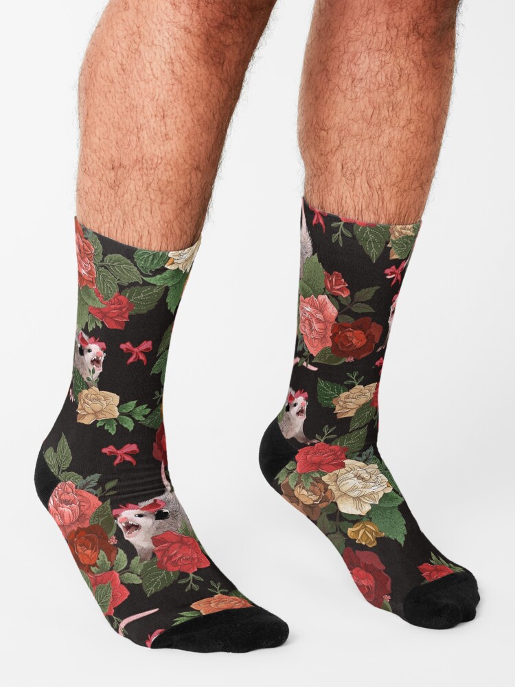 Alternate view of Opossum floral pattern Socks