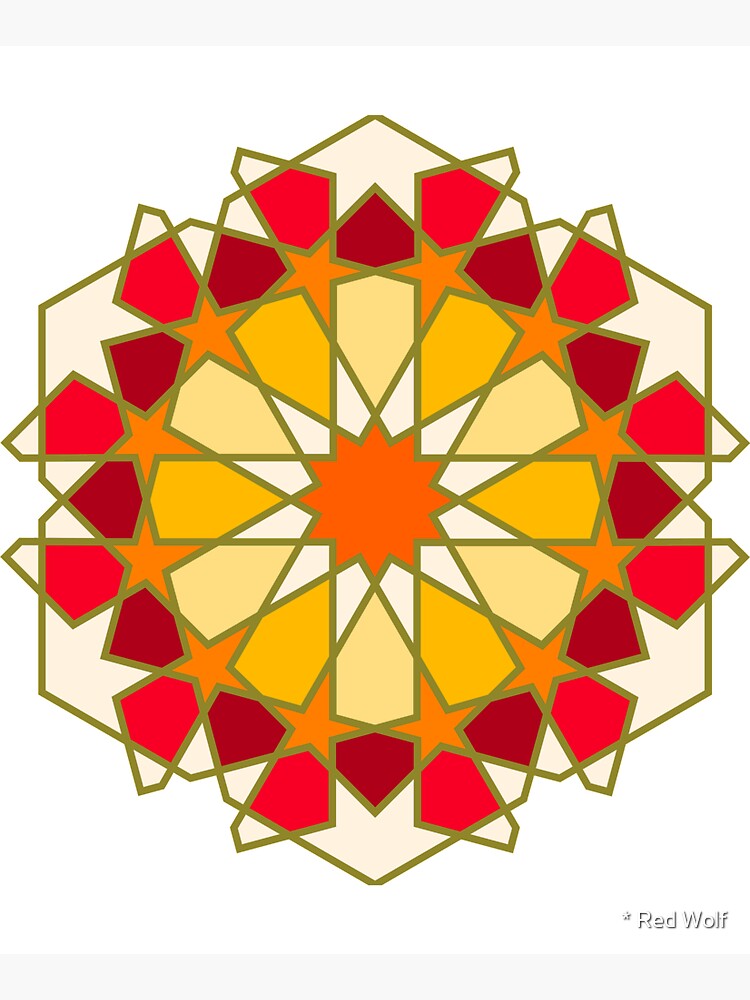 Geometric Pattern: Arabic Tiles: Sunset by redwolfoz