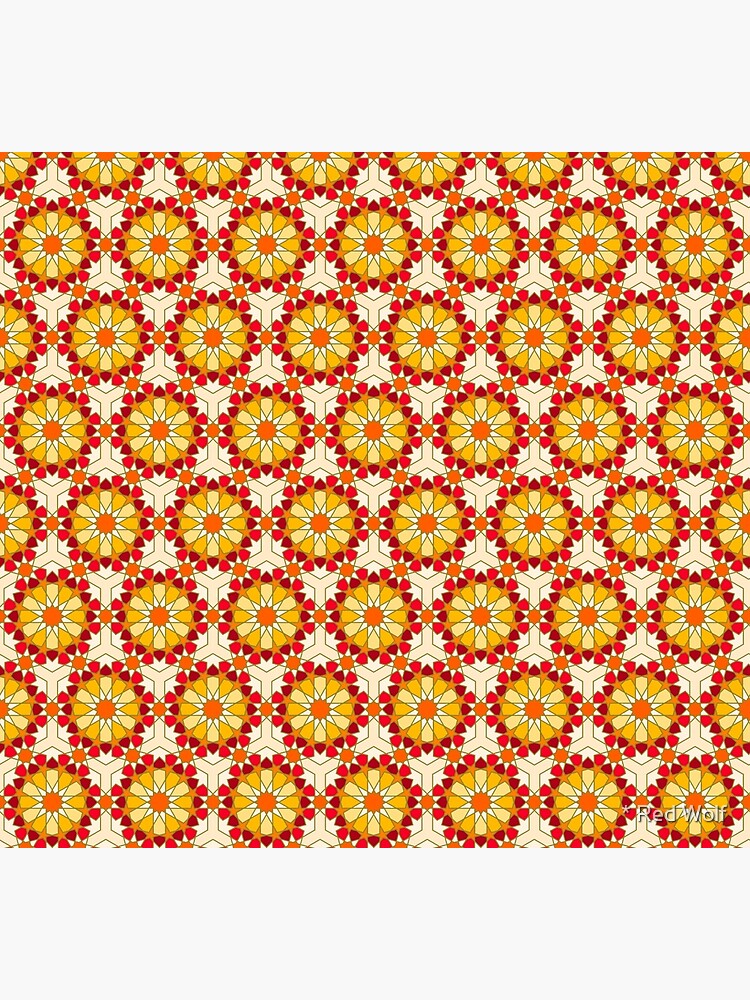 Geometric Pattern: Arabic Tiles: Sunset by redwolfoz