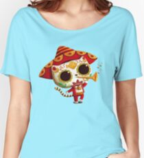 The Day of the Dead Cute Cat El Mariachi Women's Relaxed Fit T-Shirt