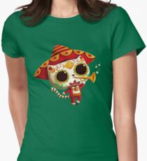 Camiseta entallada para mujer El día de los muertos Lindo gato El Mariachi