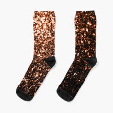 Beautiful Bronze Orange Brown glitters sparkles Socks