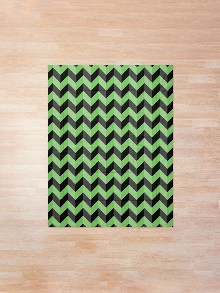 Geometric Pattern Chevron Dark Green Comforter By Redwolfoz