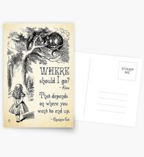 Alice im Wunderland - Cheshire Cat Zitat - Wo soll ich hingehen? - 0118 Postkarten