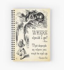 Alice in Wonderland - Cheshire Cat Quote - Where Should I go? - 0118 Spiral Notebook