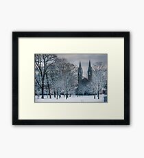 Bowdoin Campus in the Snow Framed Print