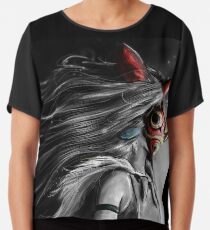 Mononoke Wolf Anime Tra Digitale Malerei Chiffontop