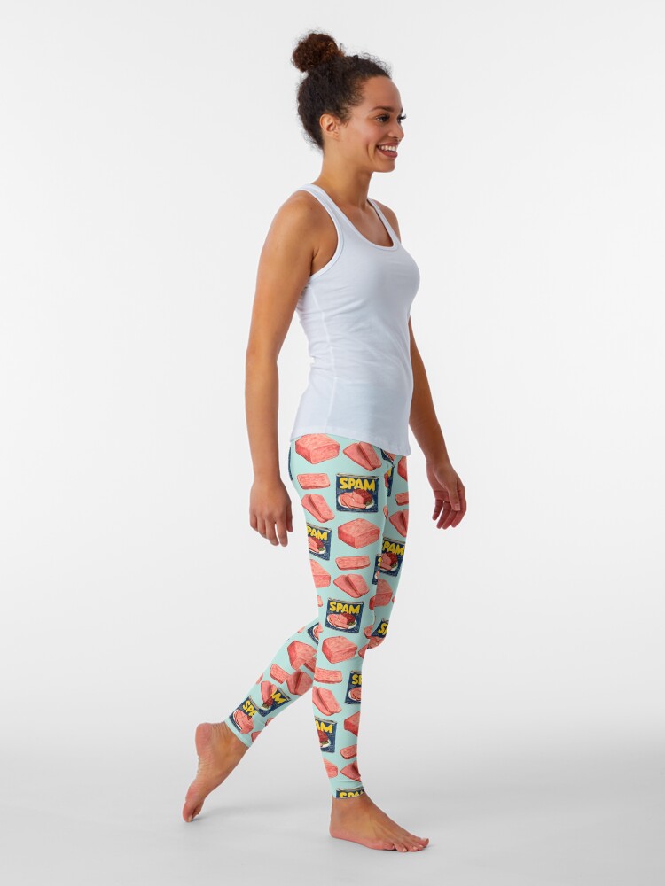 Alternate view of Spam Pattern - Blue Leggings