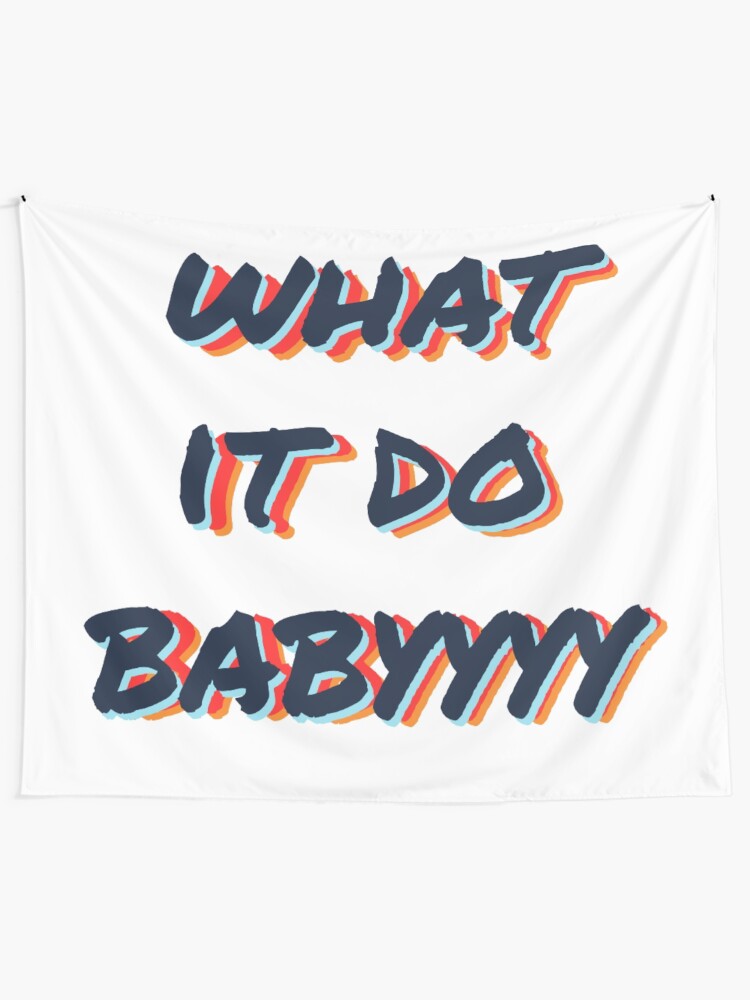 Alternate view of what it do babyyyy navy Tapestry