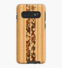 Funda/vinilo para Samsung Galaxy Pupukea Hawaiian Faux Koa Wood Tabla de surf