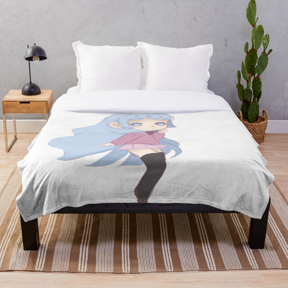 "Chibi anime girl" Throw Blanket by PeachDmon Redbubble