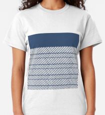 Herringbone Boarder Navy Classic T-Shirt
