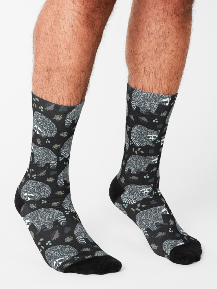 Alternate view of Raccoons! Design 42 / 365 Days of Design Socks