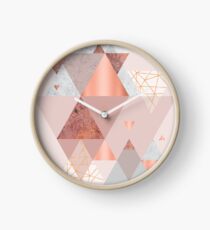 Blush Pink Geo Clock