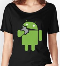 Android eats an Apple Women's Relaxed Fit T-Shirt