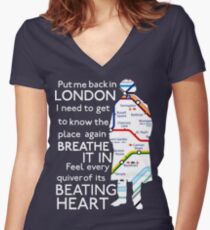 London Underground Map Sherlock Women's Fitted V-Neck T-Shirt