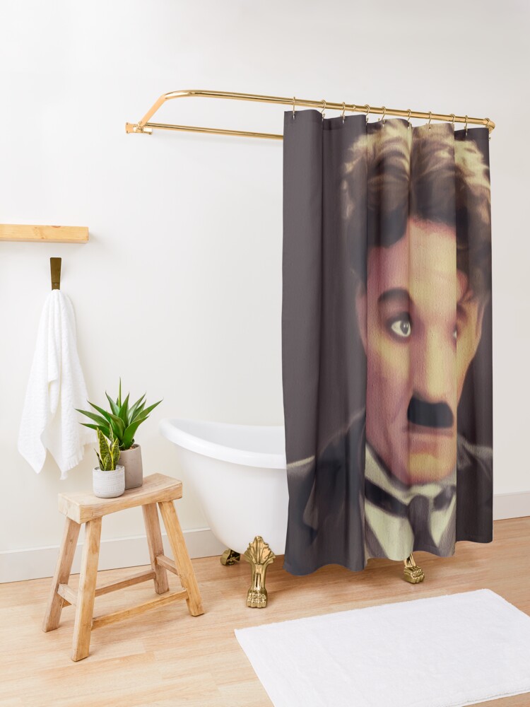 Alternate view of Charlie Chaplin, Hollywood Legend Shower Curtain