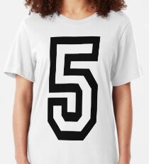 5, TEAM, SPORTS, NUMBER 5, FIFTH, FIVE, Competition, Slim Fit T-Shirt