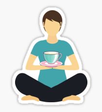 Meditating Meditate Coffee Lover Yogini Yoga, Cuppa Mindful Sticker