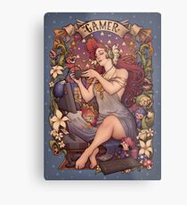 Gamer girl Nouveau Metal Print