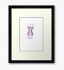 The woman with de pink corset Framed Print
