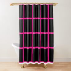 Deeppink Black Shower Curtain