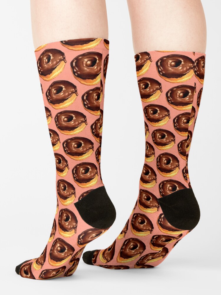 Alternate view of Chocolate Donut Pattern - Pink Socks
