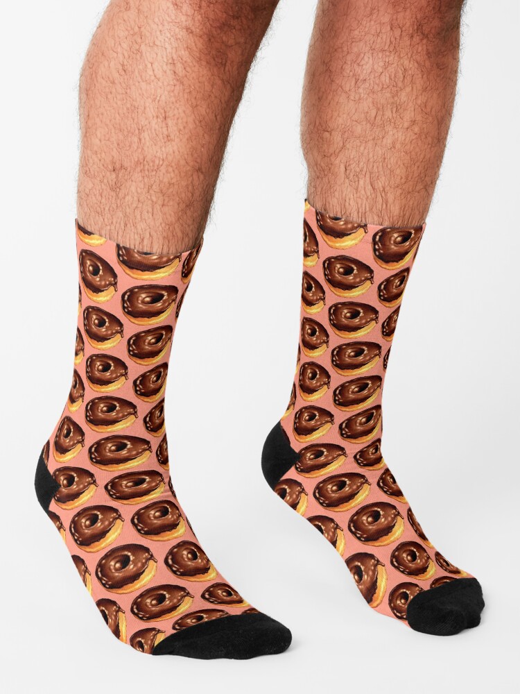 Alternate view of Chocolate Donut Pattern - Pink Socks